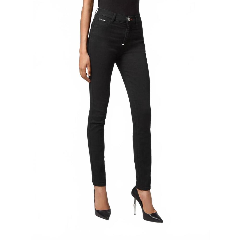NEW PHILIPP PLEIN high waist jean in blackout